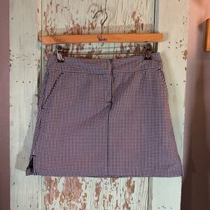 Women’s IZOD navy blue & white gingham golf mini skirt